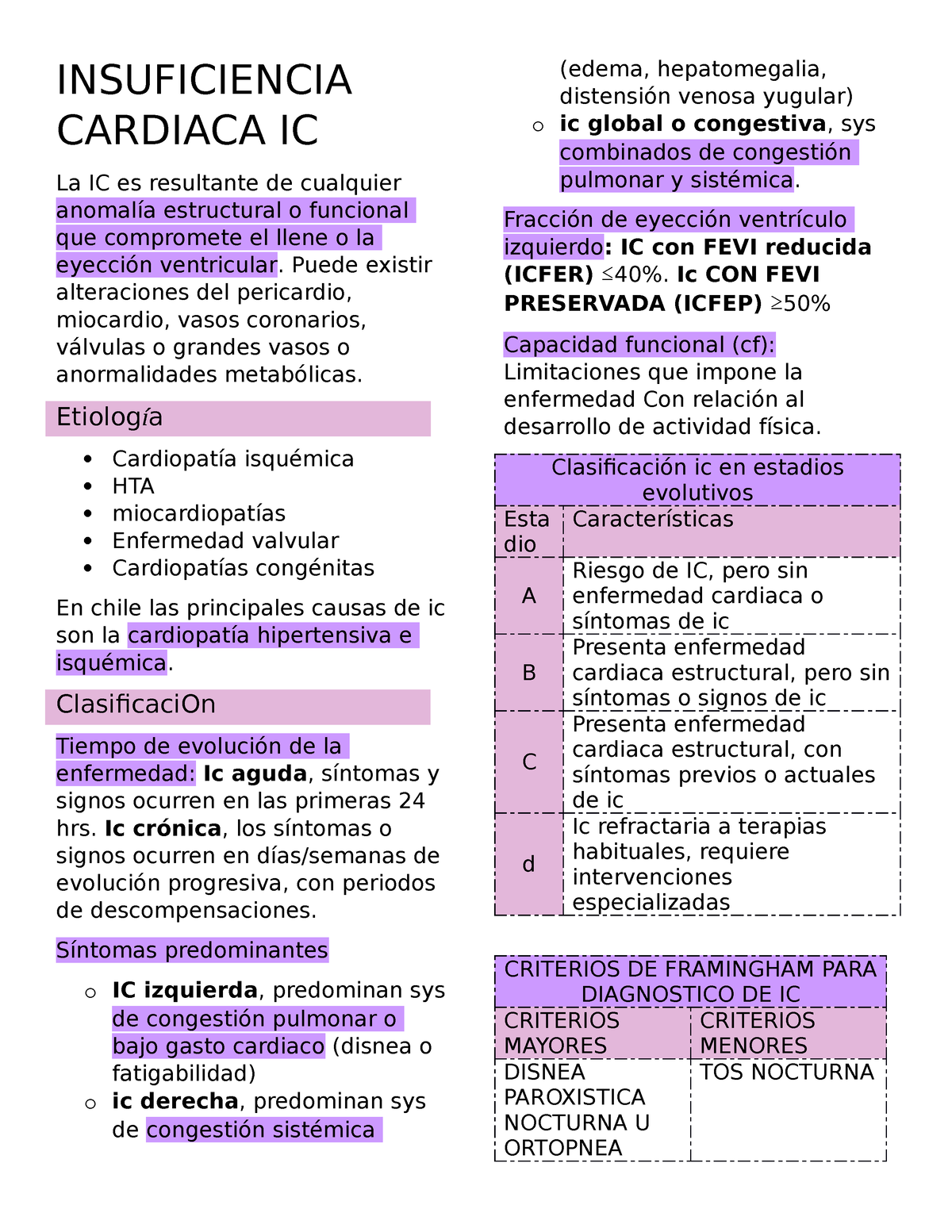 Insuficiencia Cardiaca Ic Insuficiencia Cardiaca Ic La Ic Es Resultante De Cualquier Anomal A