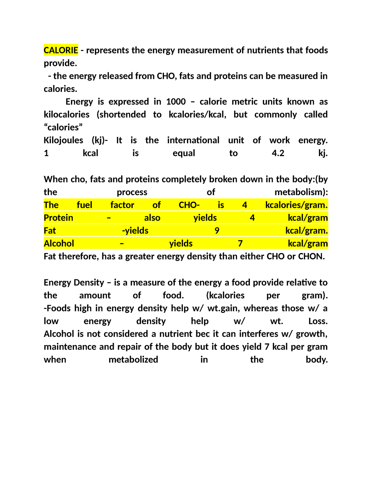 B. Calorie - Nutrition - CALORIE - Represents The Energy Measurement Of ...