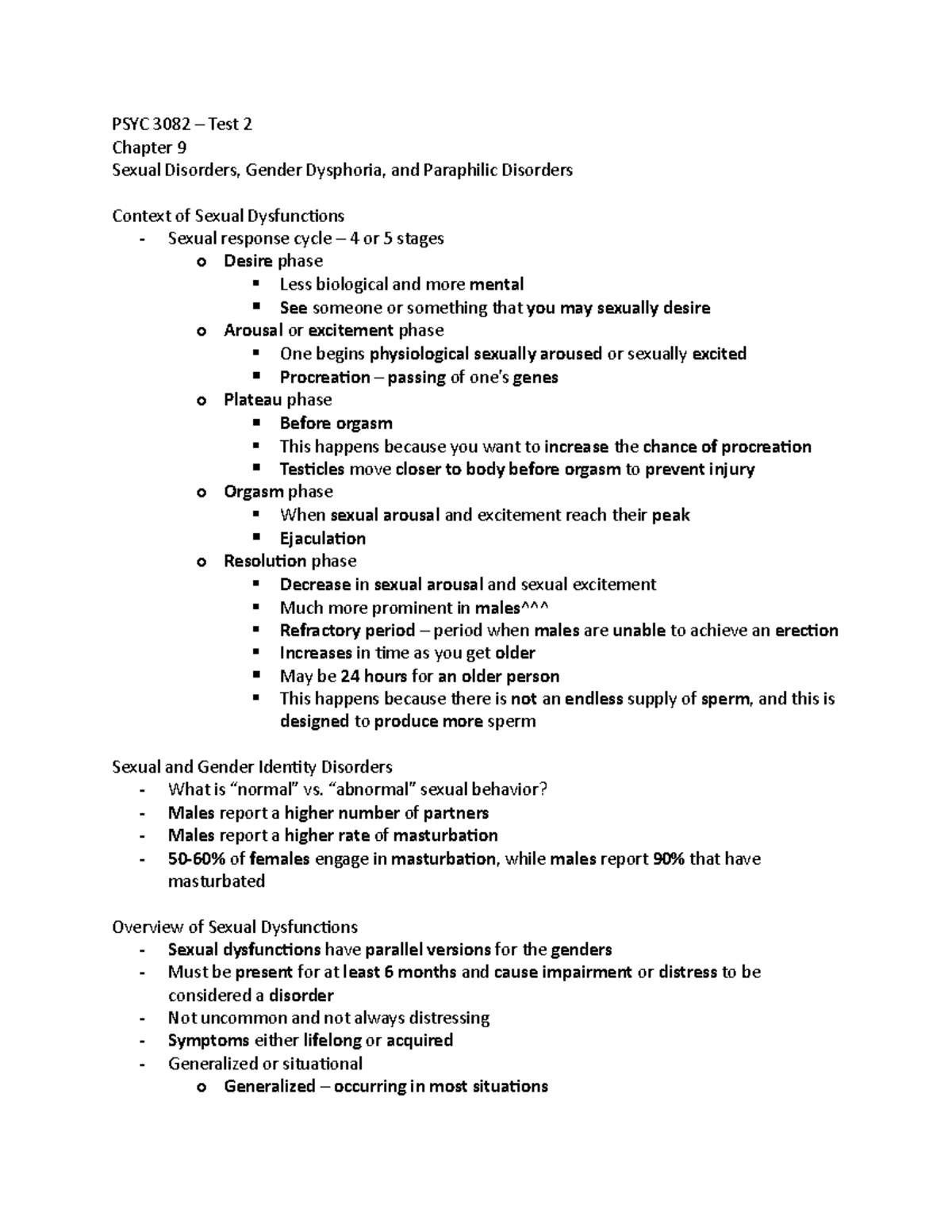 PSYC 3082 - Test 2 Notes - Chapter 9 - PSYC 3082 – Test 2 Chapter 9 ...