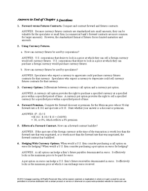 Madura IFM10e IM Ch02 - Answers to End of Chapter 2 Questions 1 ...