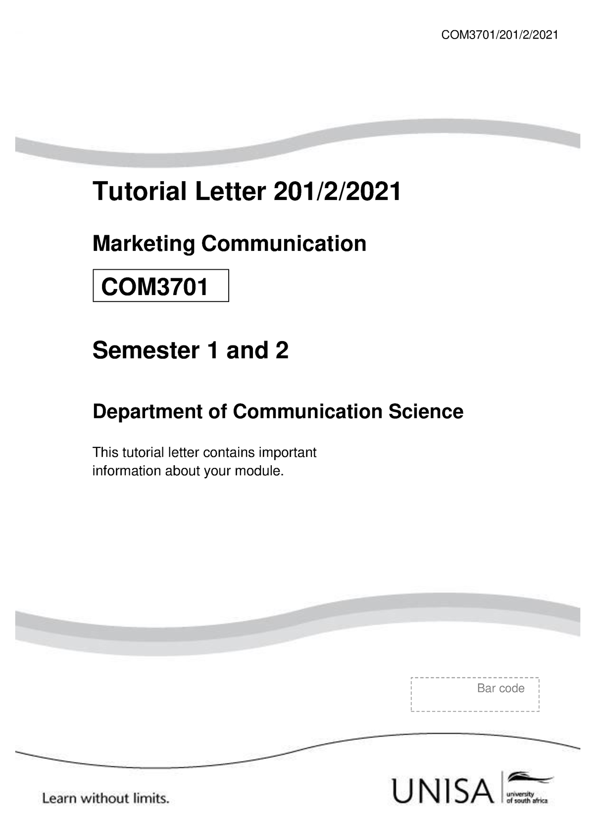 COM3701 2021 TL 201 2 B - TUTORIAL LETTER 2021 - COM3701/201/2 ...