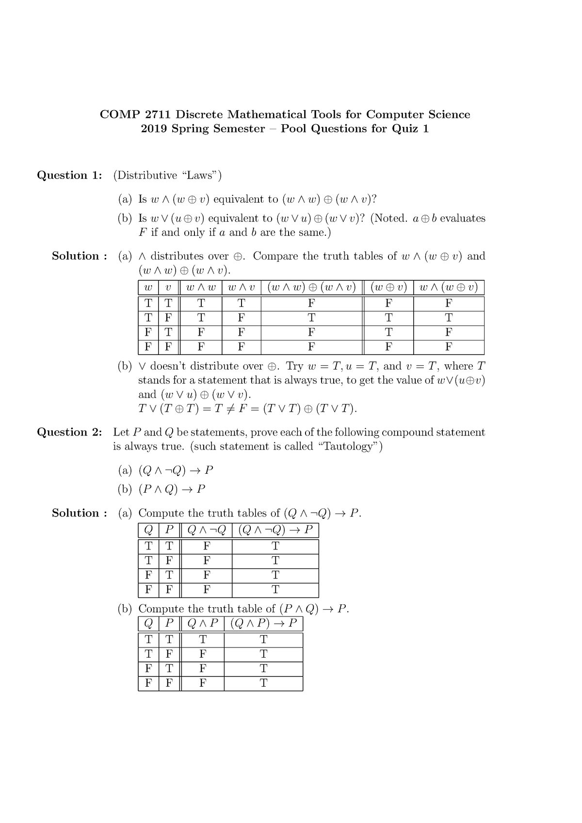 01 Quiz Question Pool Proposition Sol Concepts In Mathematics Math Studocu