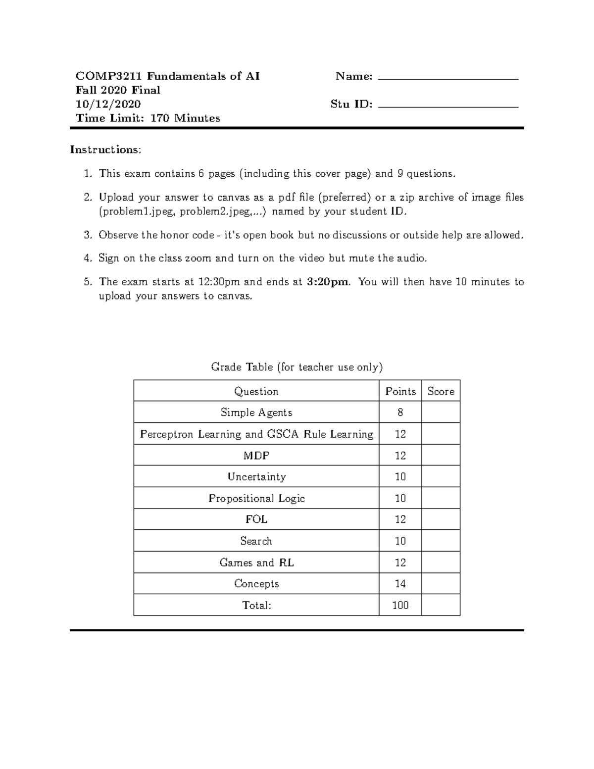(COMP3211)[2020](f)final~=p6a03t^ 60839 - COMP3211 Fundamentals of AI ...