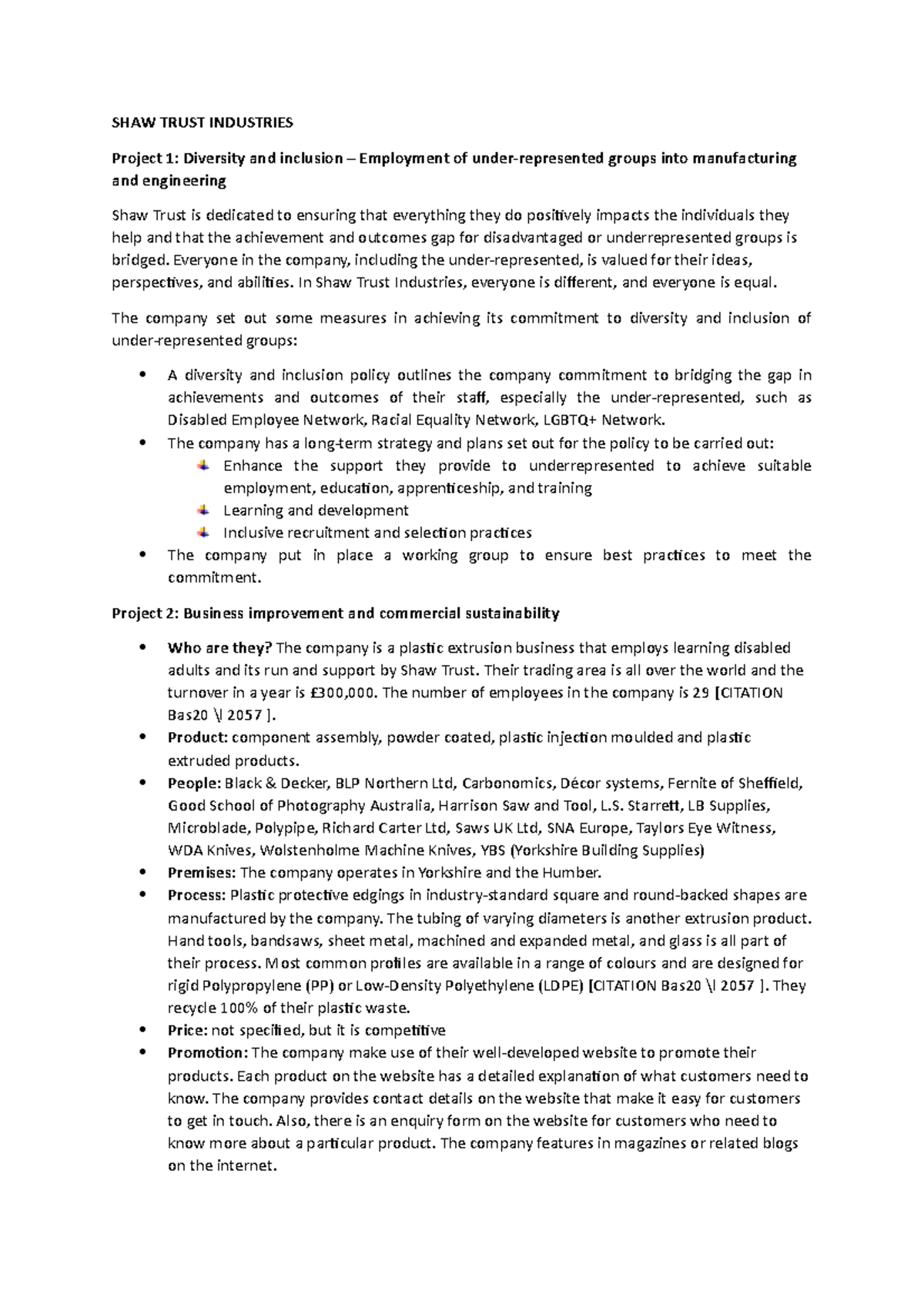 SHAW Trust Industries Doncaster SHAW TRUST INDUSTRIES Project 1