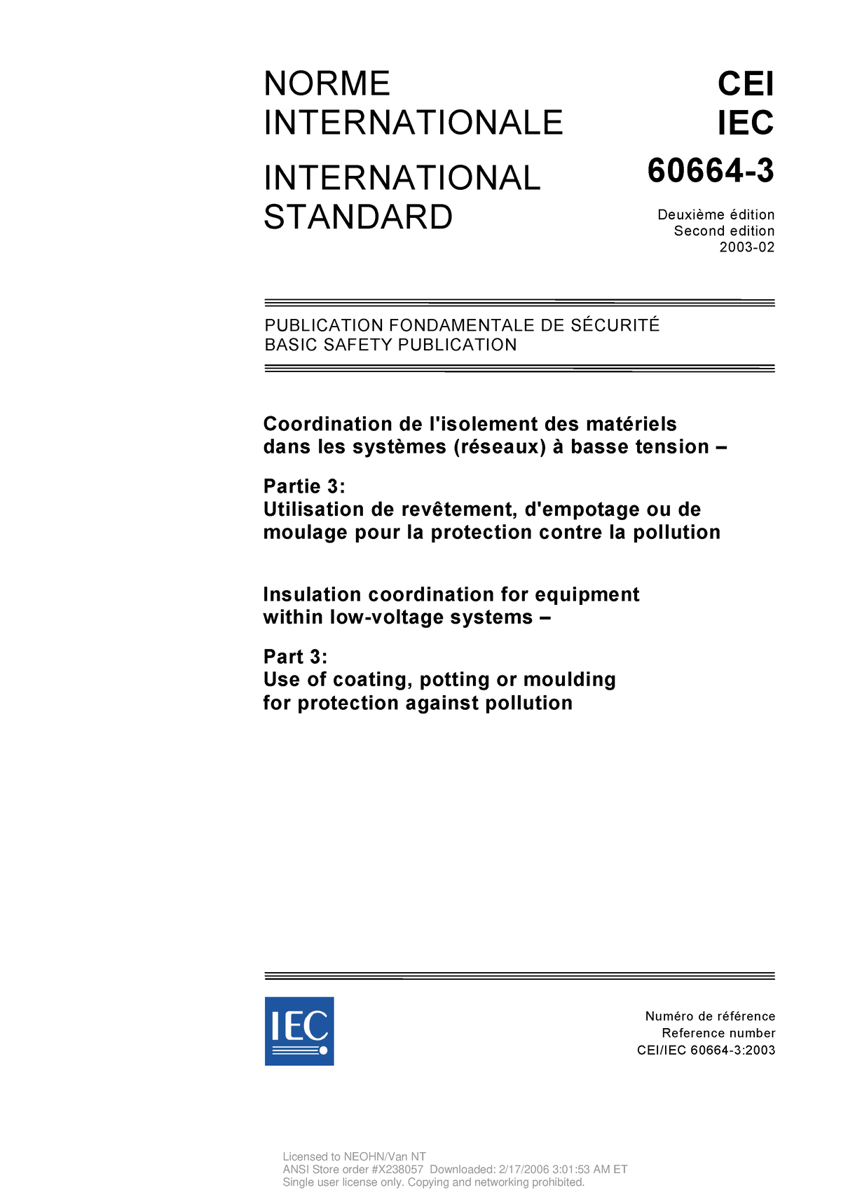 Iec 60664-3{ed2 - NORMA INTERNACIONAL - NORME INTERNATIONALE CEI IEC ...