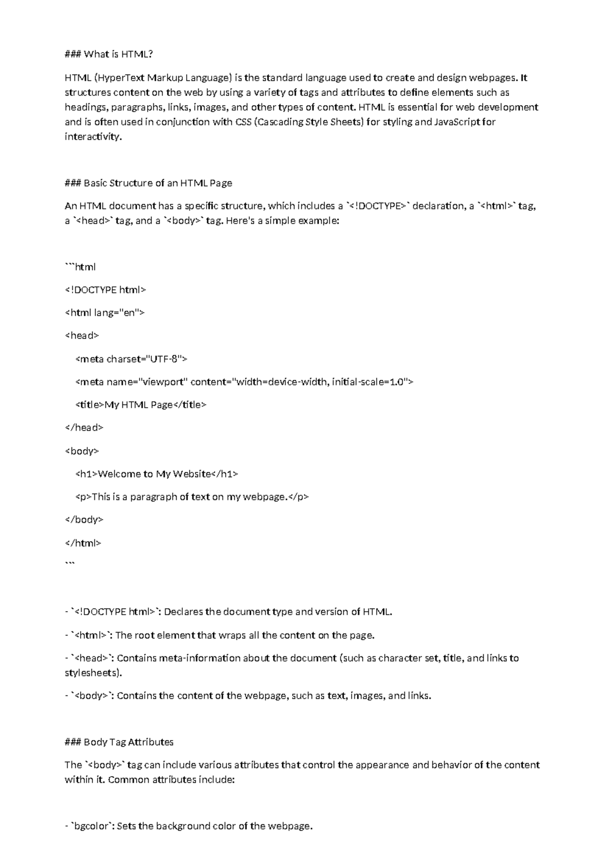 What is HTML - What is HTML - What is HTML? HTML (HyperText Markup ...