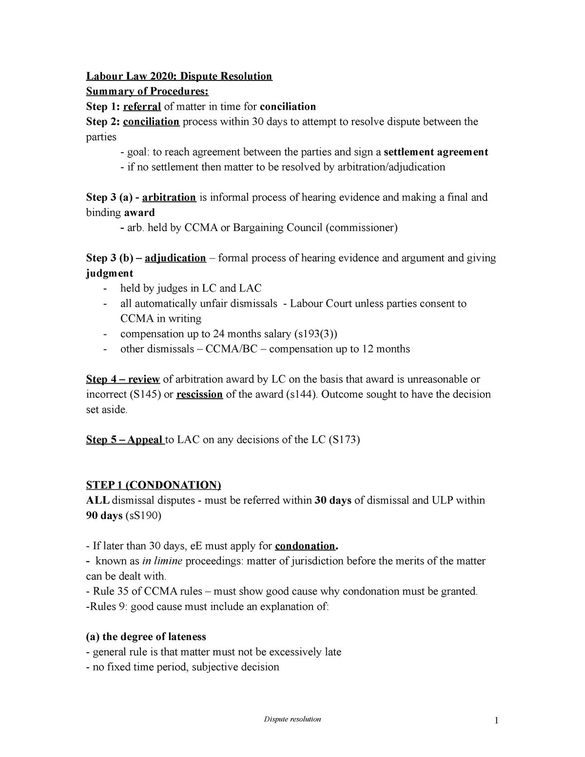 labour-disoute-resolution-labour-law-2020-dispute-resolution-summary