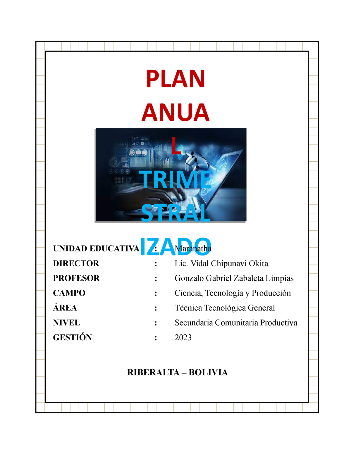 Plan Anual Trimestralizado Maranatha - Introduccion A La Informatica ...