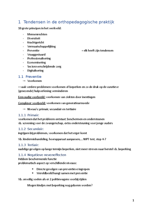 Orthopedagogiek Samenvatting - Orthopedagogiek Les 1 Deel 1 ...