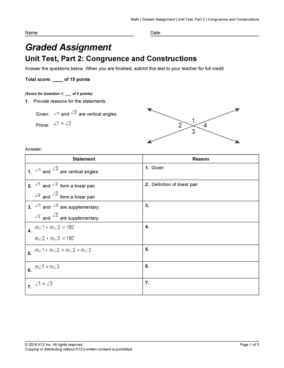 graded assignment unit test part 2 congruence and constructions