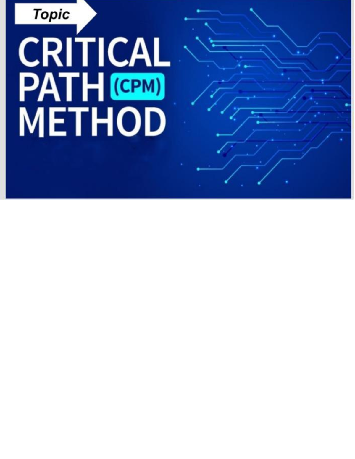 MOT critical path method - Management optimization techniques - MG ...