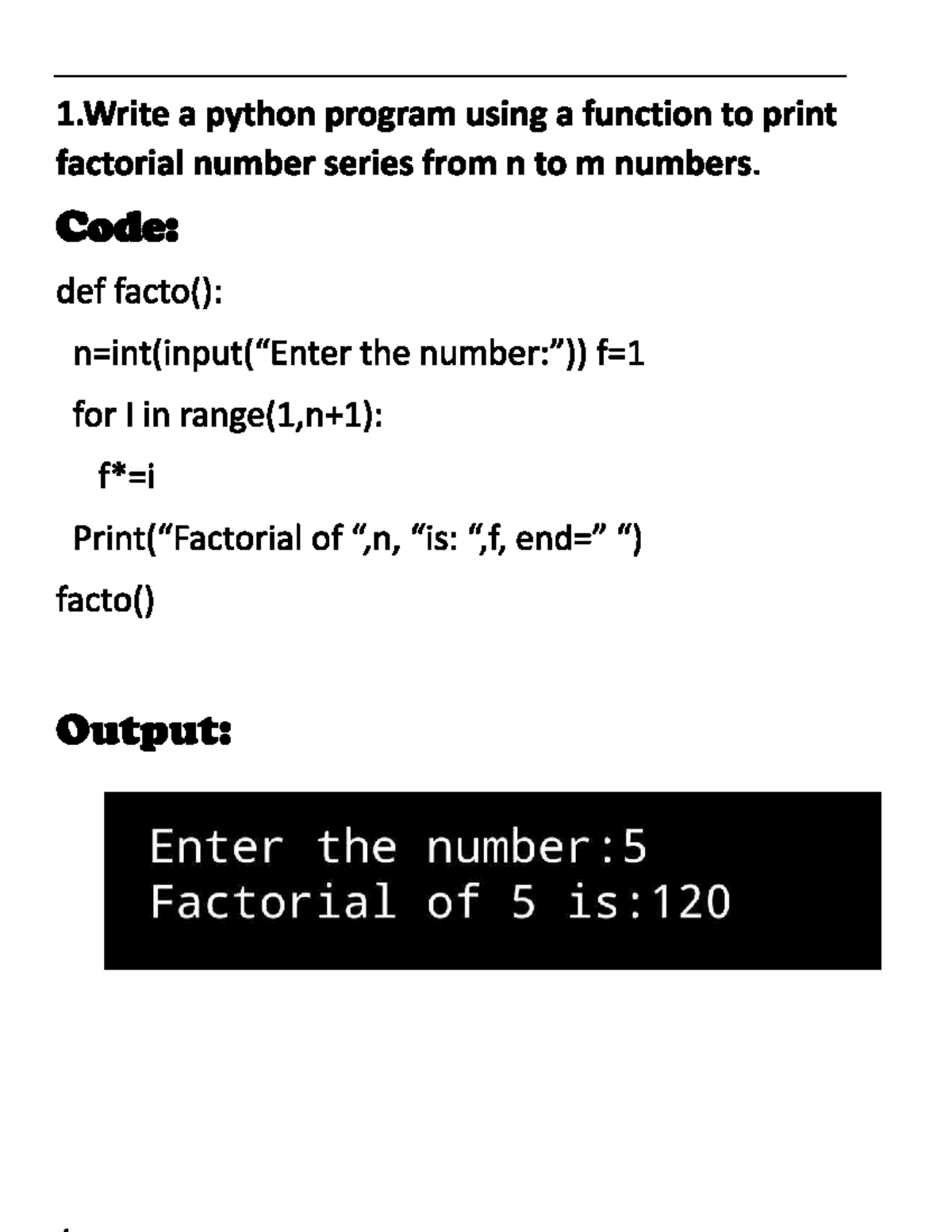 computer science pratile file Practical - 1 a python program using a ...