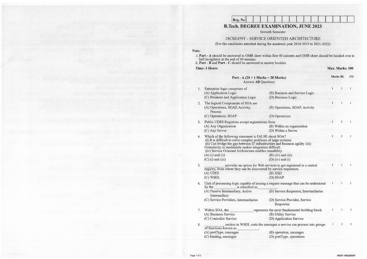SOA4 - 343 - Reg. No B. DEGREE EXAMINATION, JUNE 2023 Seventh Semester ...