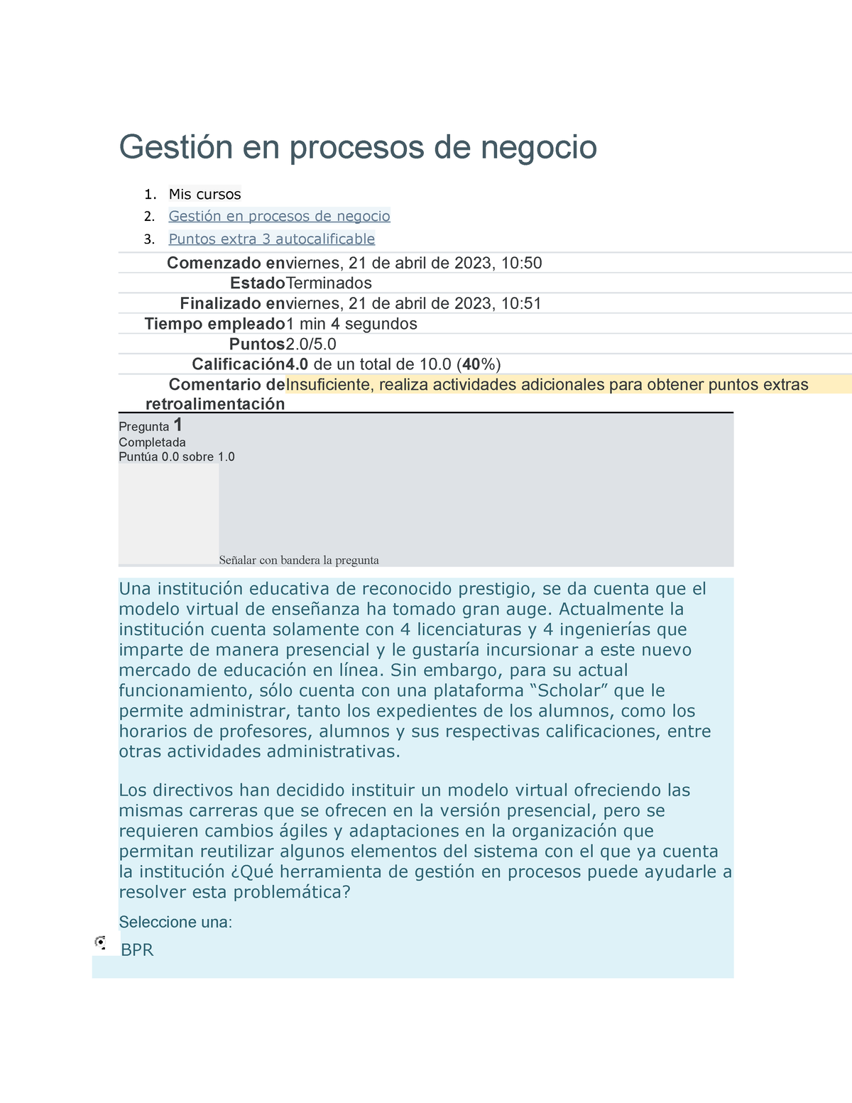 Gestión En Procesos De Negocio Autocalificables 3 Gestión En Procesos De Negocio Mis Cursos 5931