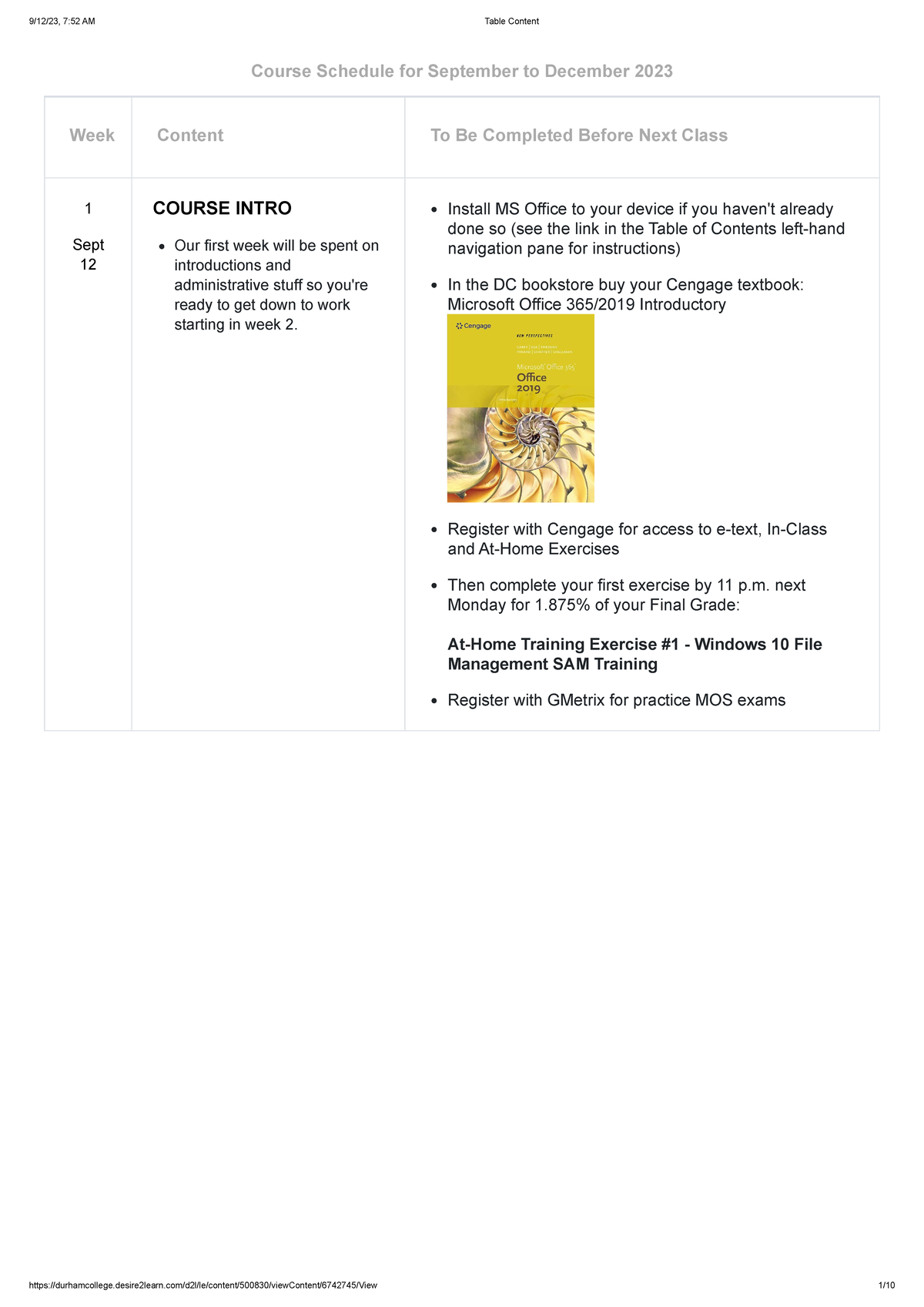 COMP 1112 Schedule - study notes - Course Schedule for September to ...