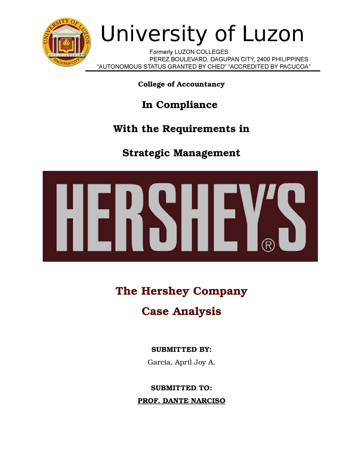 hershey company swot analysis