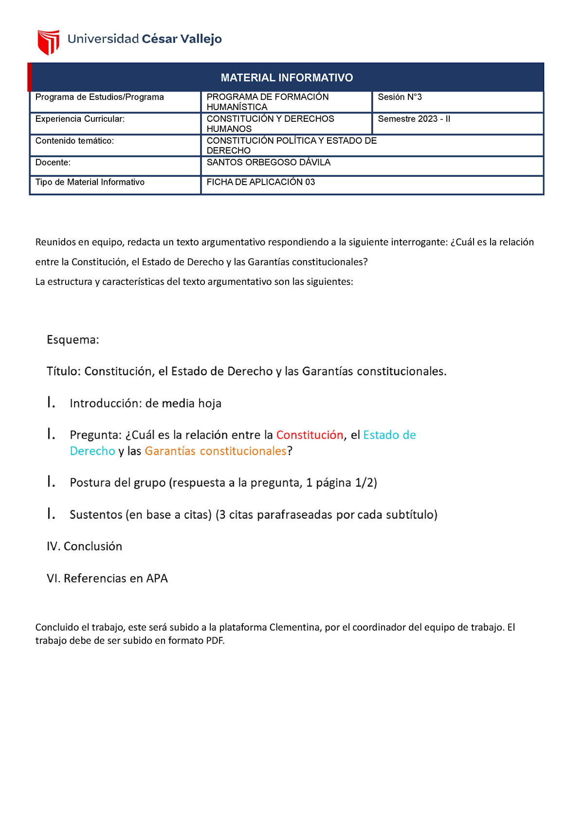 Ficha DE Aplicación 03 2023 - MATERIAL INFORMATIVO Programa De Estudios ...