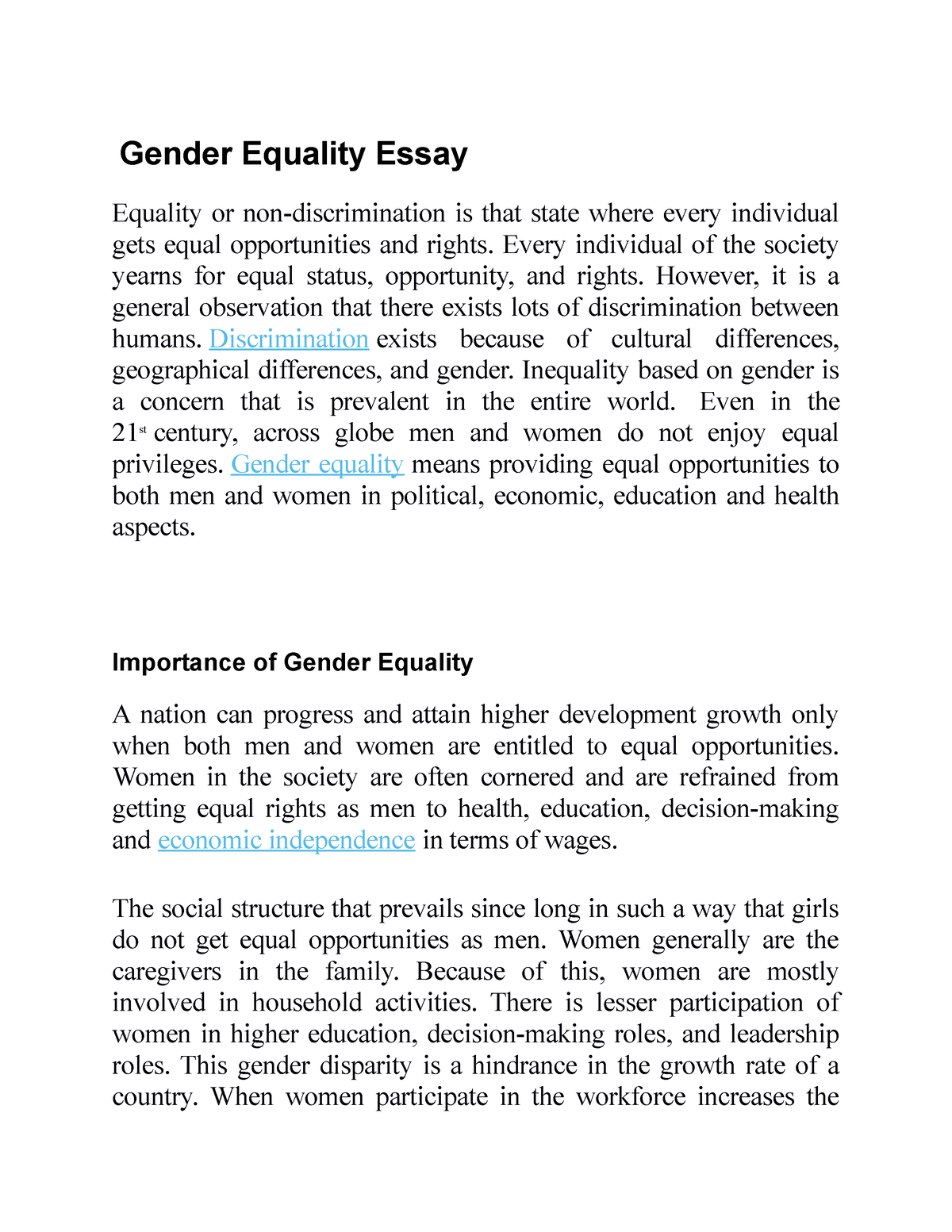 gender equality essay in the philippines