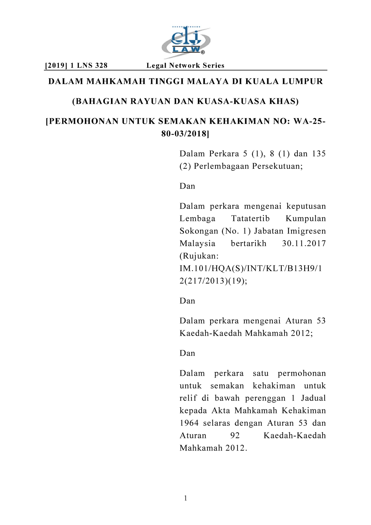 Supiah Alang Dalam Mahkamah Tinggi Malaya Di Kuala Lumpur Bahagian Rayuan Dan Kuasa Kuasa Khas Studocu