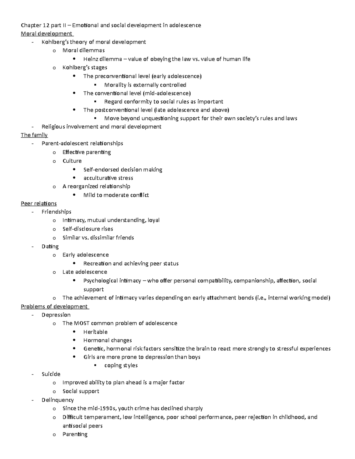 Ch12 part II Handout - moral development - Chapter 12 part II ...