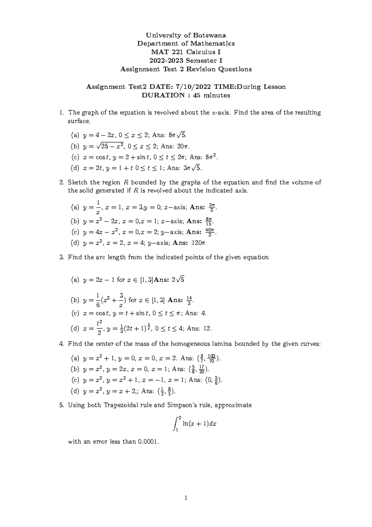 Assignment 2 221006 214050 - University of Botswana Department of ...