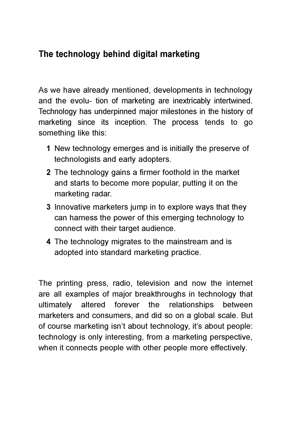 The technology behind digital marketing - Technology has underpinned ...