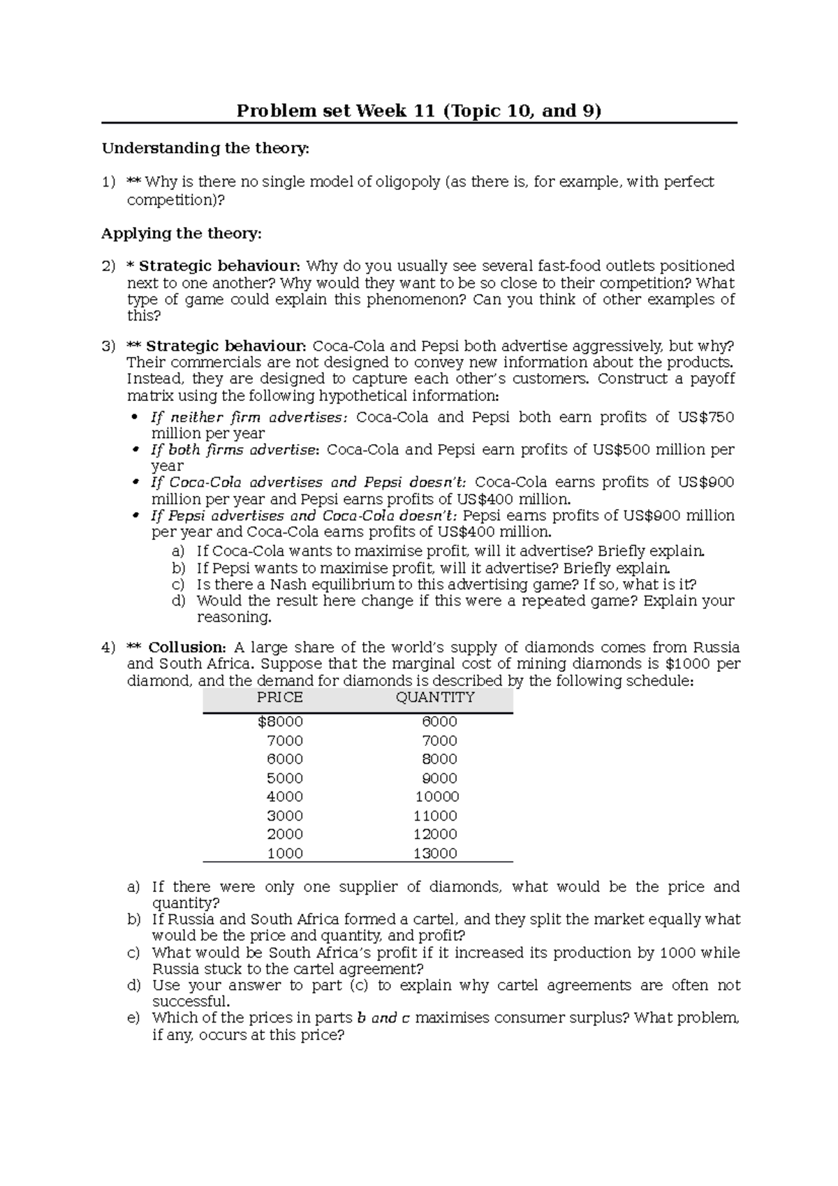 Problem Set Topic 10 - Problem Set Week 11 (Topic 10, And 9 ...