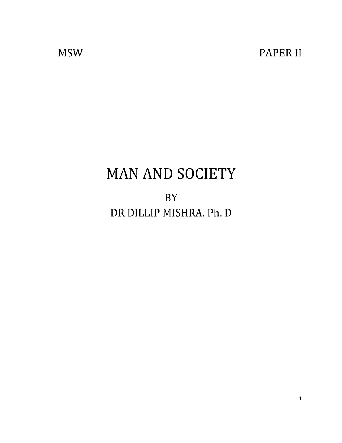 man and society essay