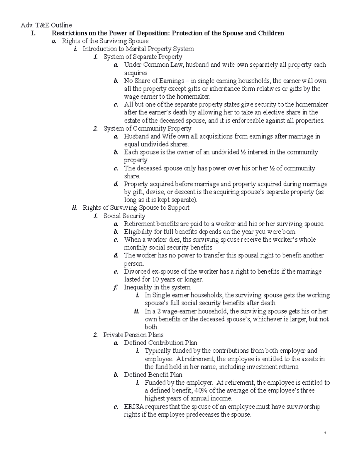 Cushman Spring 2006 - Practice Notes - I. Restrictions On The Power Of 