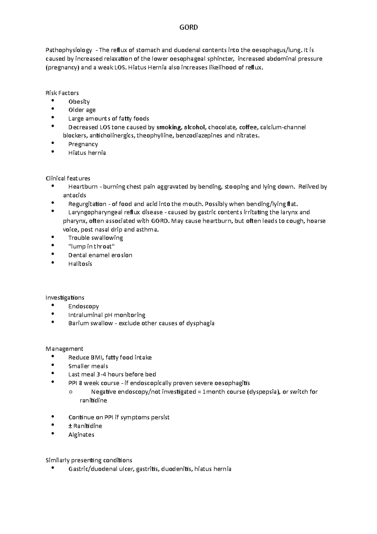 Gastro-oesophageal reflux disease - GORD Pathophysiology - The reflux ...