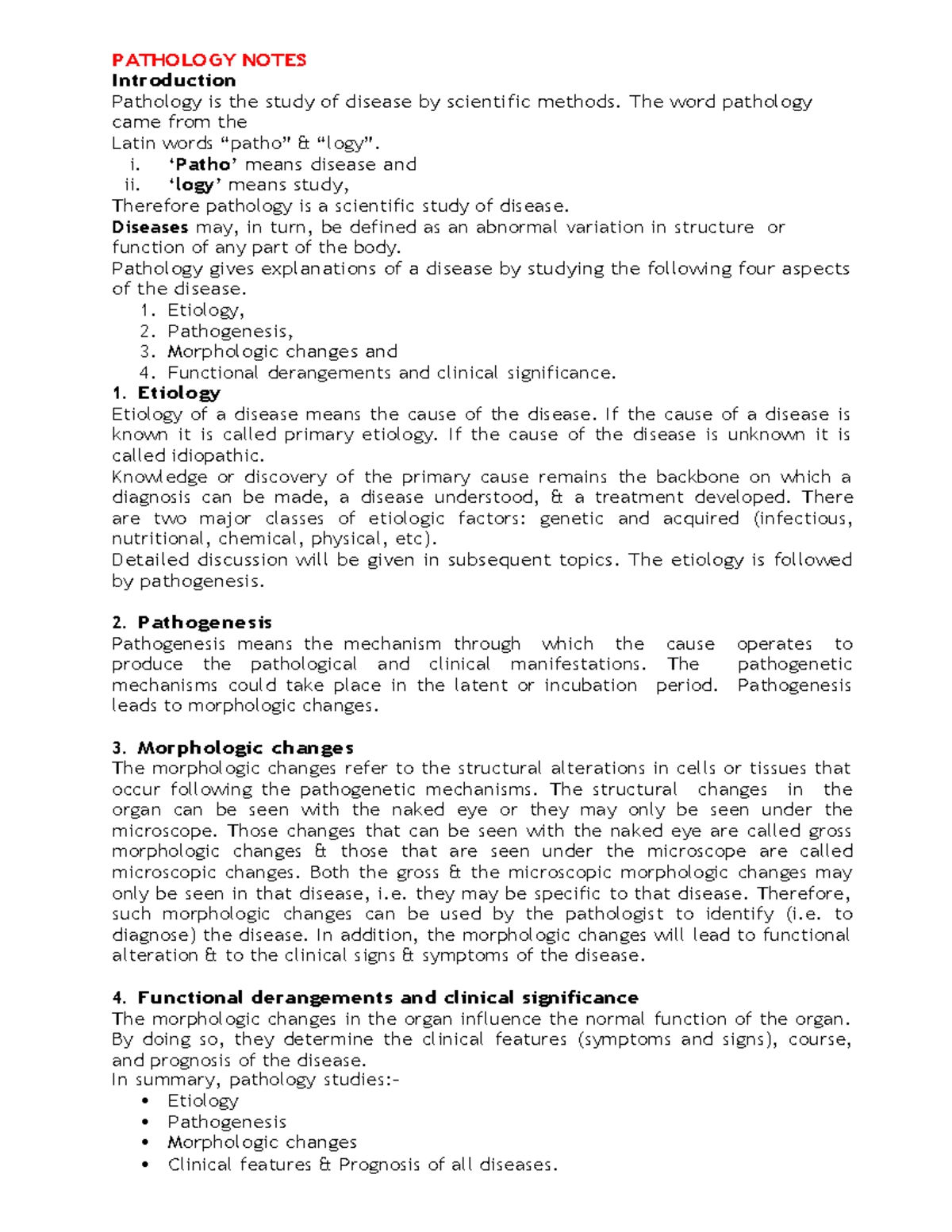 Pathology Notes 5 - This would be a big help to all students ...