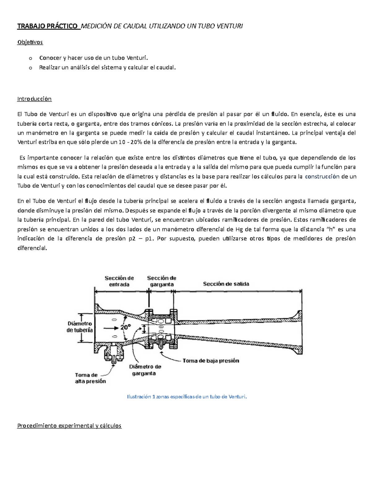 Venturi - Nota: 10 - TRABAJO DE CAUDAL UTILIZANDO UN TUBO VENTURI ...