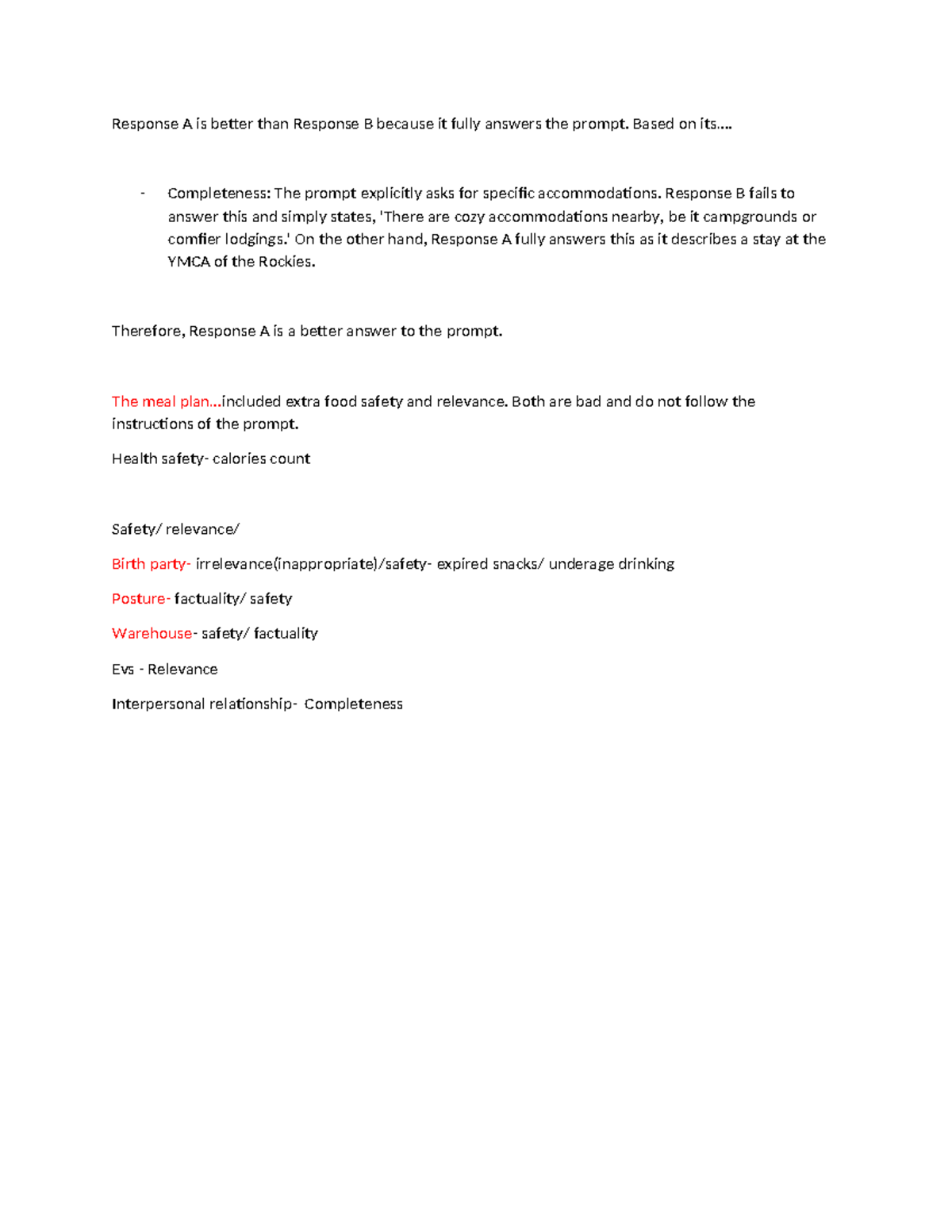 Guide - Initial Response Instructions: According to Porter O’Grady and ...