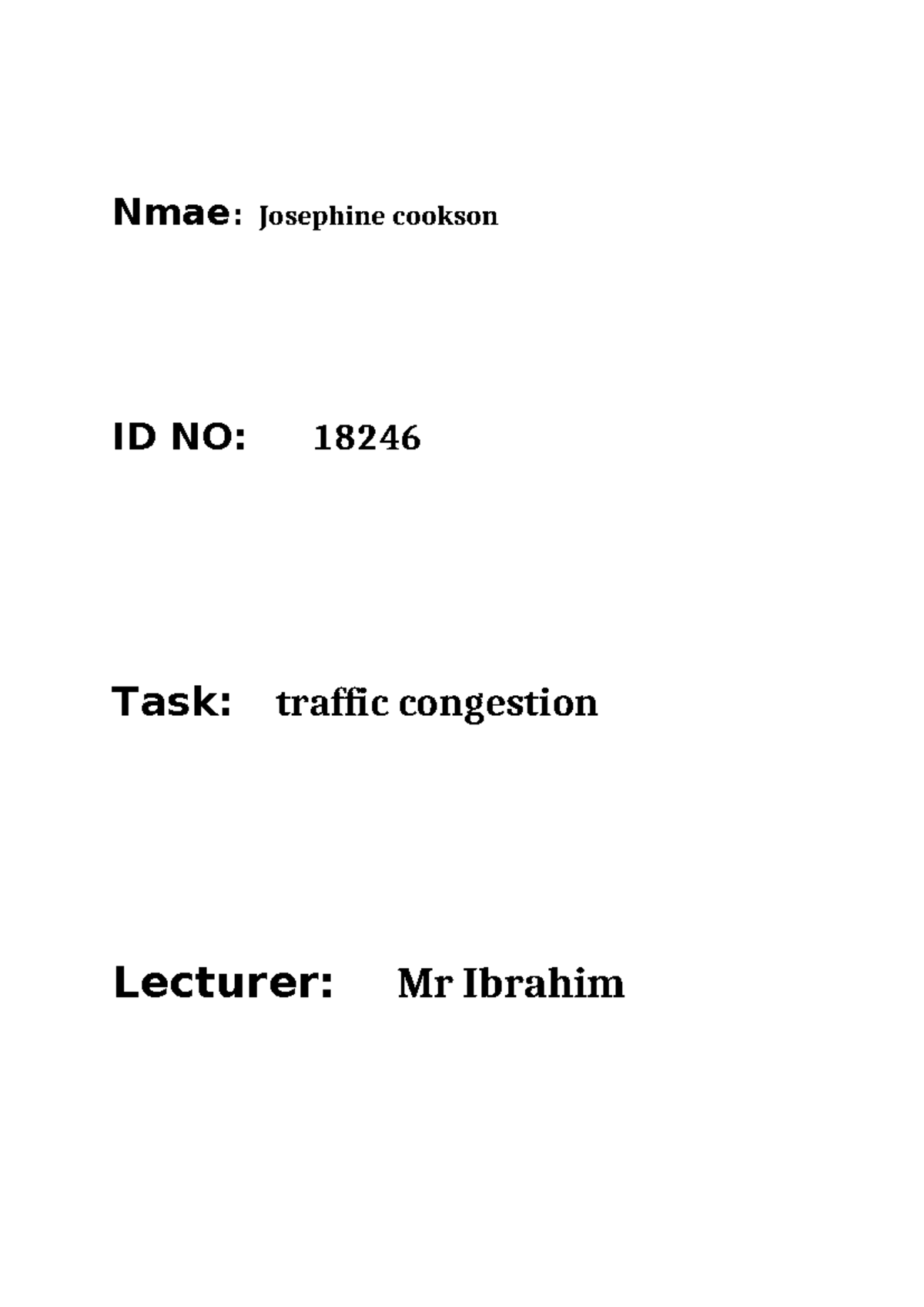 Raffic congestion - assistance on tutorial work for more experience ...
