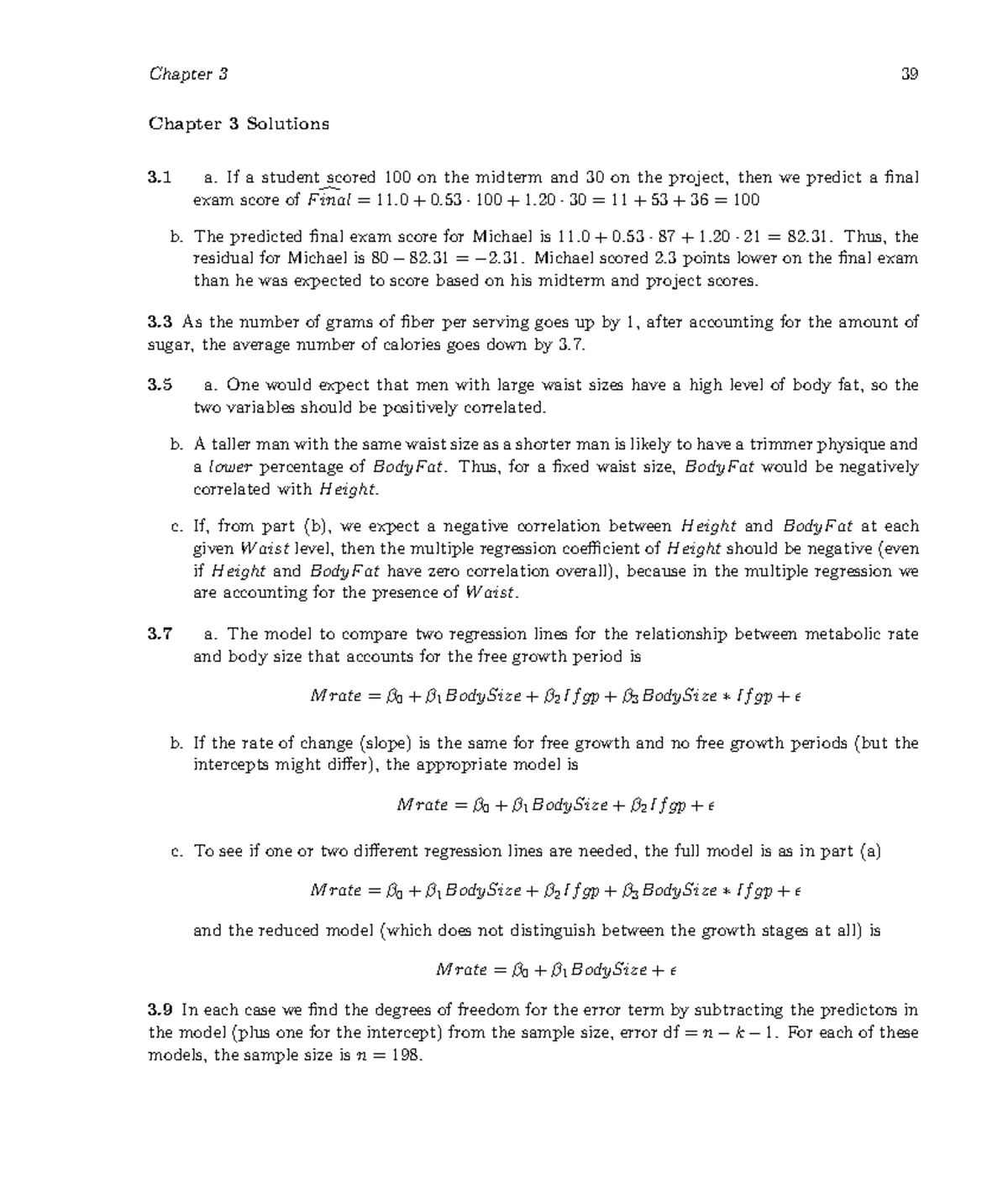 Chapter 3 - Lecture notes dsf - Chapter 3 Solutions 3 a. If a student ...
