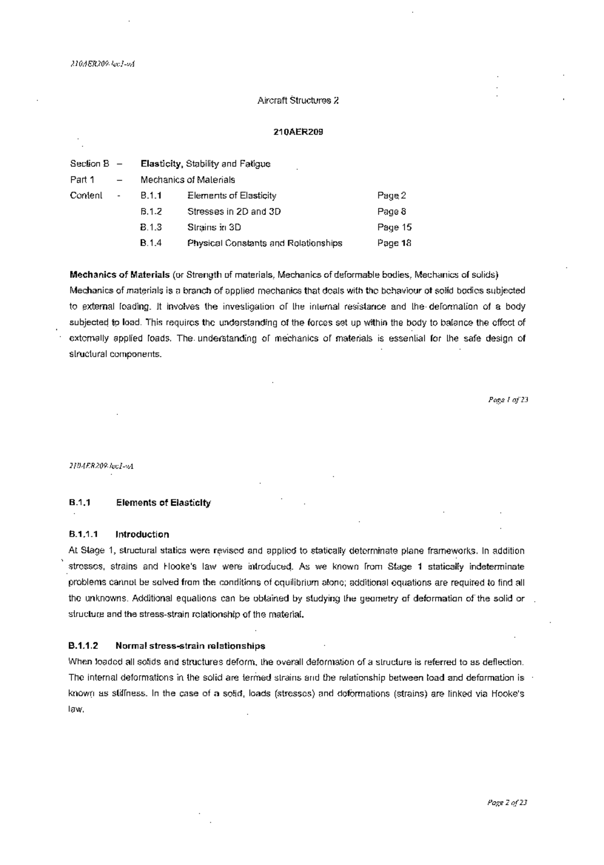 Aircraft Structures 2 - AER2009 - Notes - AER2009 - Studocu