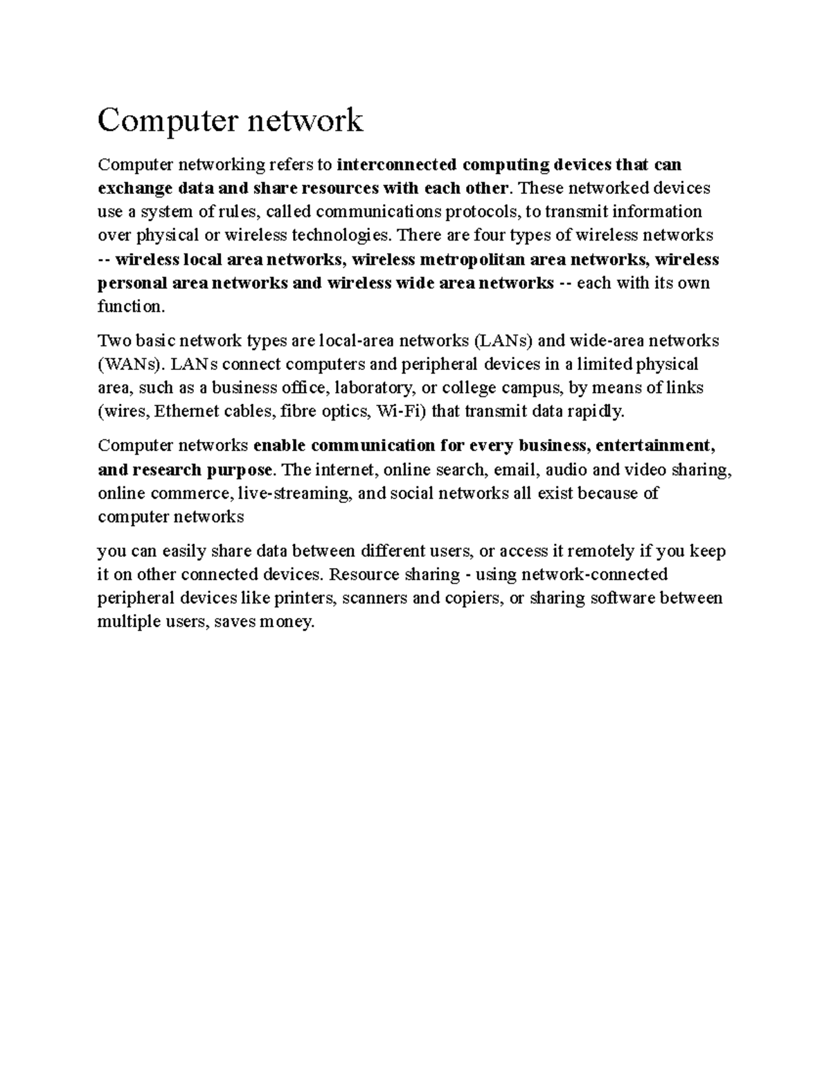 Computer network - Computer network Computer networking refers to ...
