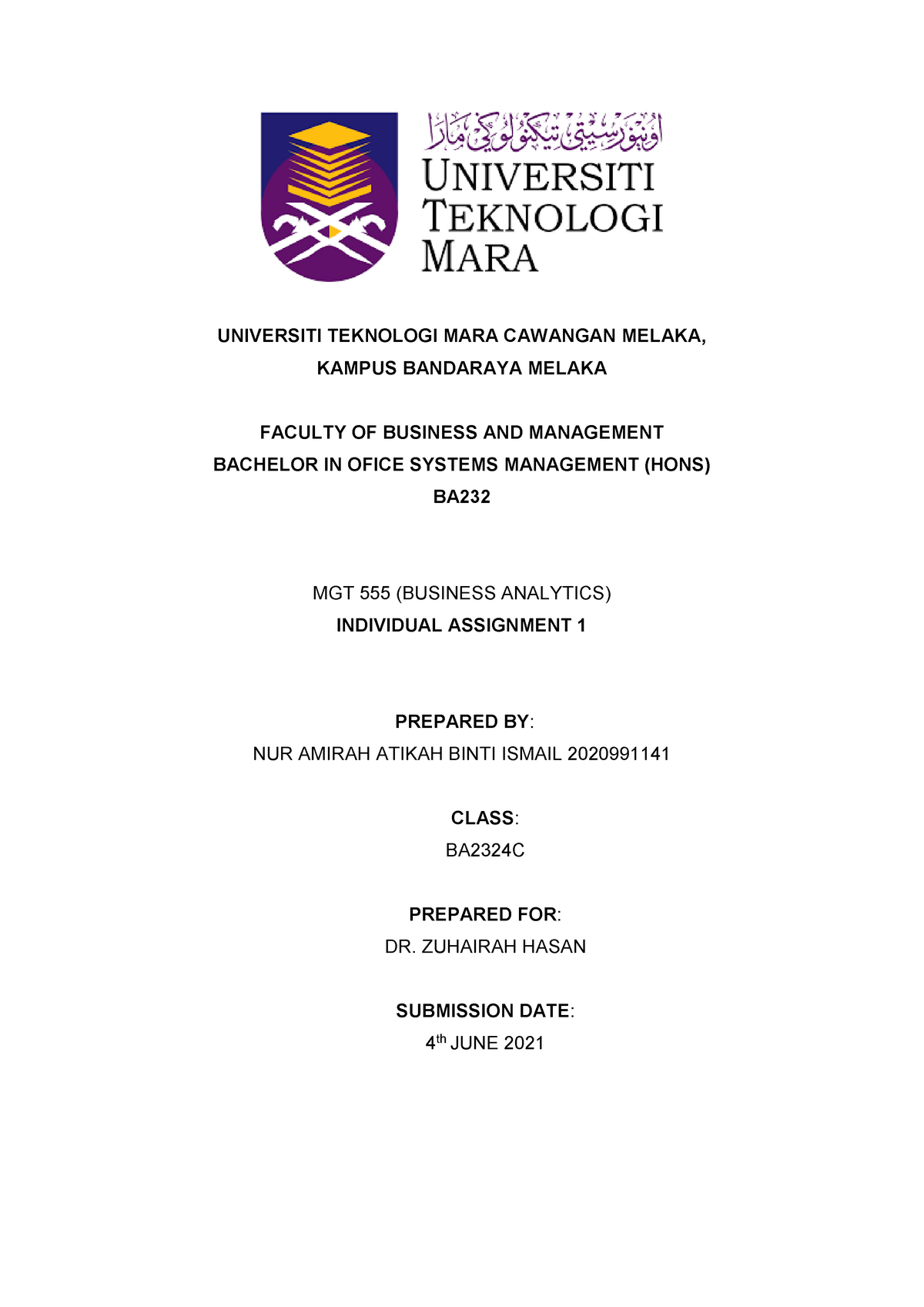 individual assignment mgt555