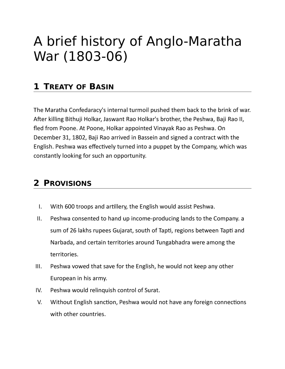 essay on anglo maratha war