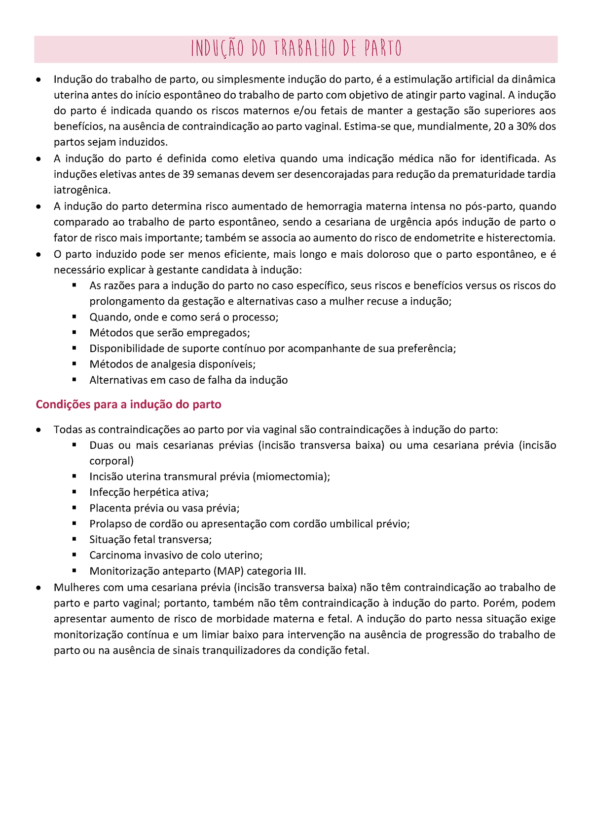 Indução Do Trabalho De Parto A Indução Do Parto é Indicada Quando Os Riscos Maternos Eou 