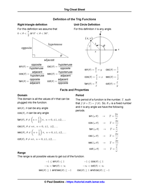 algebra trig cheat sheet