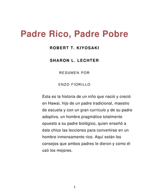 Padrericopadrepobre - Padre Rico, Padre Pobre pdf - Padre Rico, Padre Pobre  ROBERT T. KIYOSAKI - Studocu