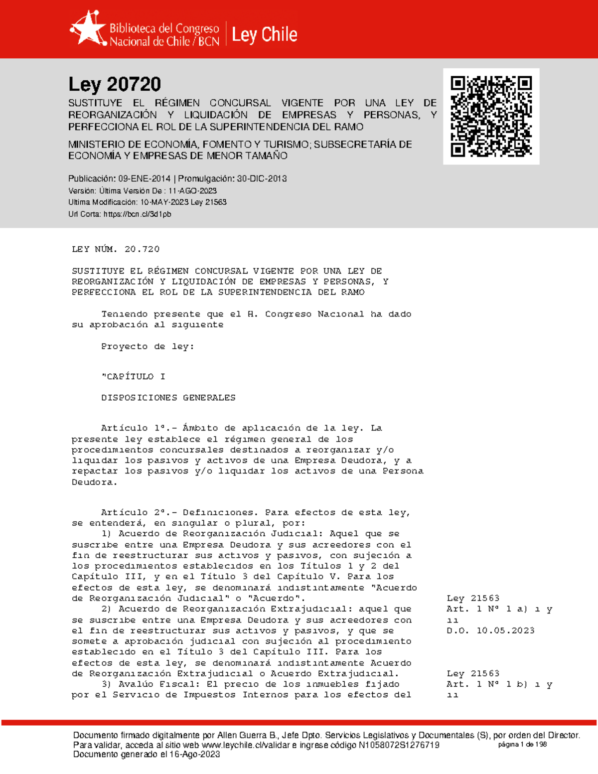 Ley-20720-actualizada - Documento firmado digitalmente por Allen Guerra ...