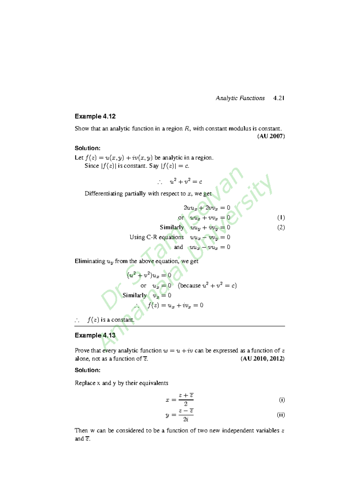 Complex Solved Problems Complex Solved Problems - Analytic Functions 4 ...