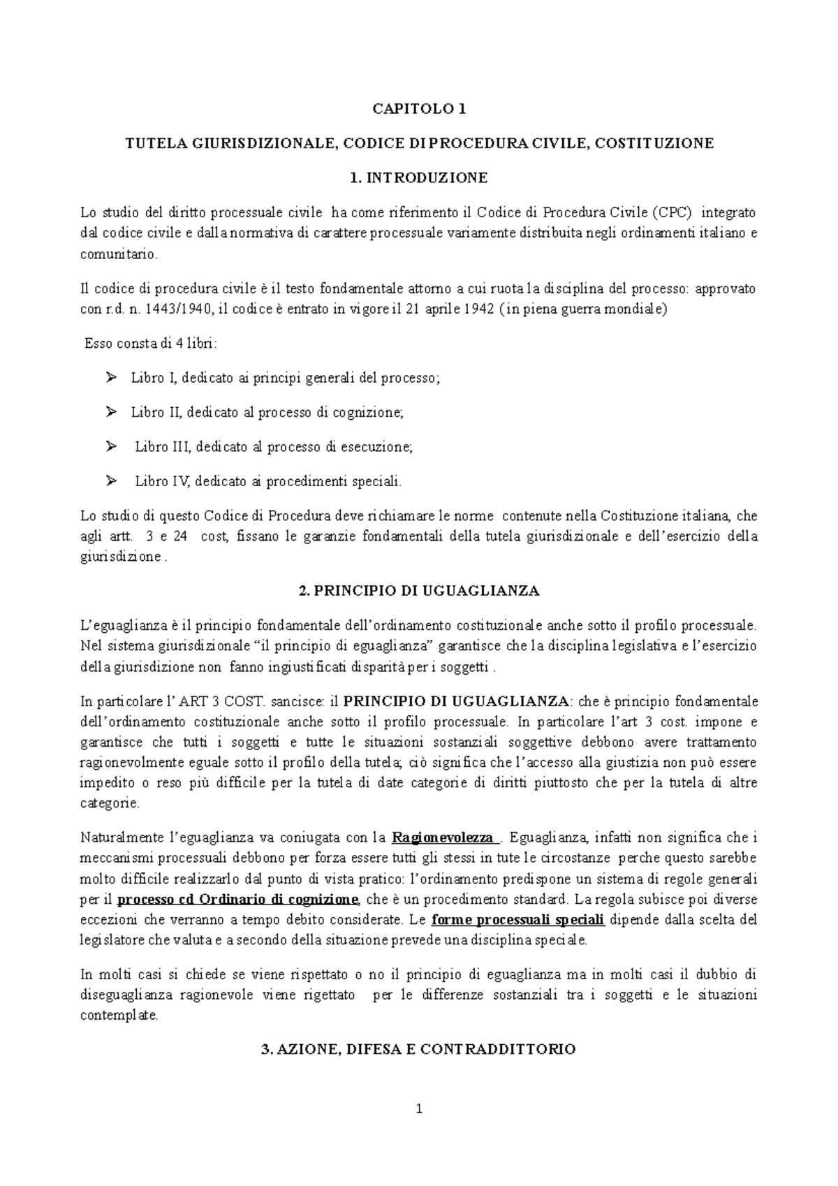 Procedura - Appunti Di Proc Civile Schemi E Riassunti Vari - CAPITOLO 1 ...