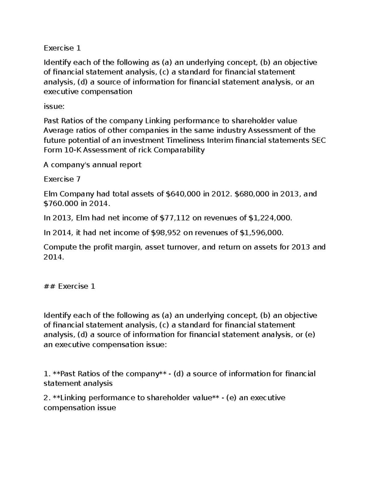 Exercise 1&7 - Exercise 1 Identify each of the following as (a) an ...