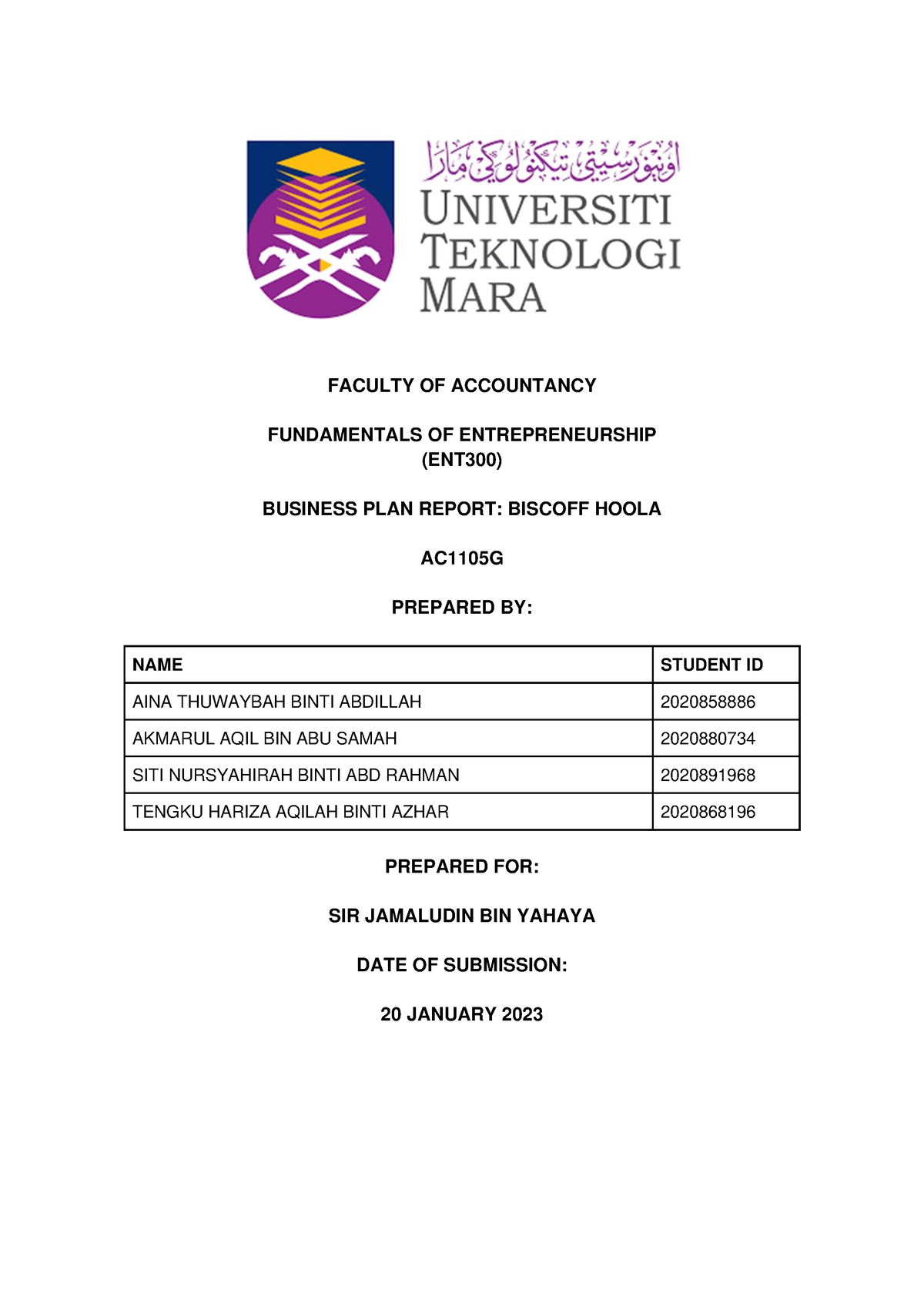 assignment ent300 group