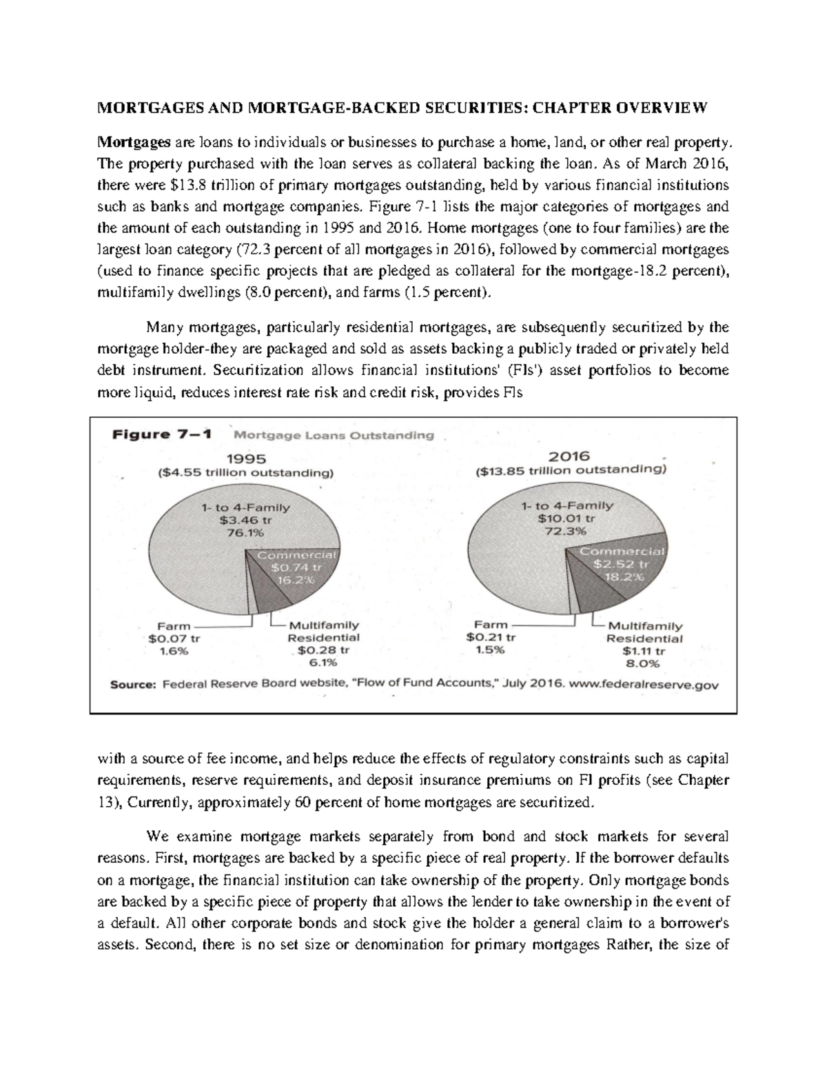Mortgages AND Mortgage Backed Securities Chapter Overview MORTGAGES