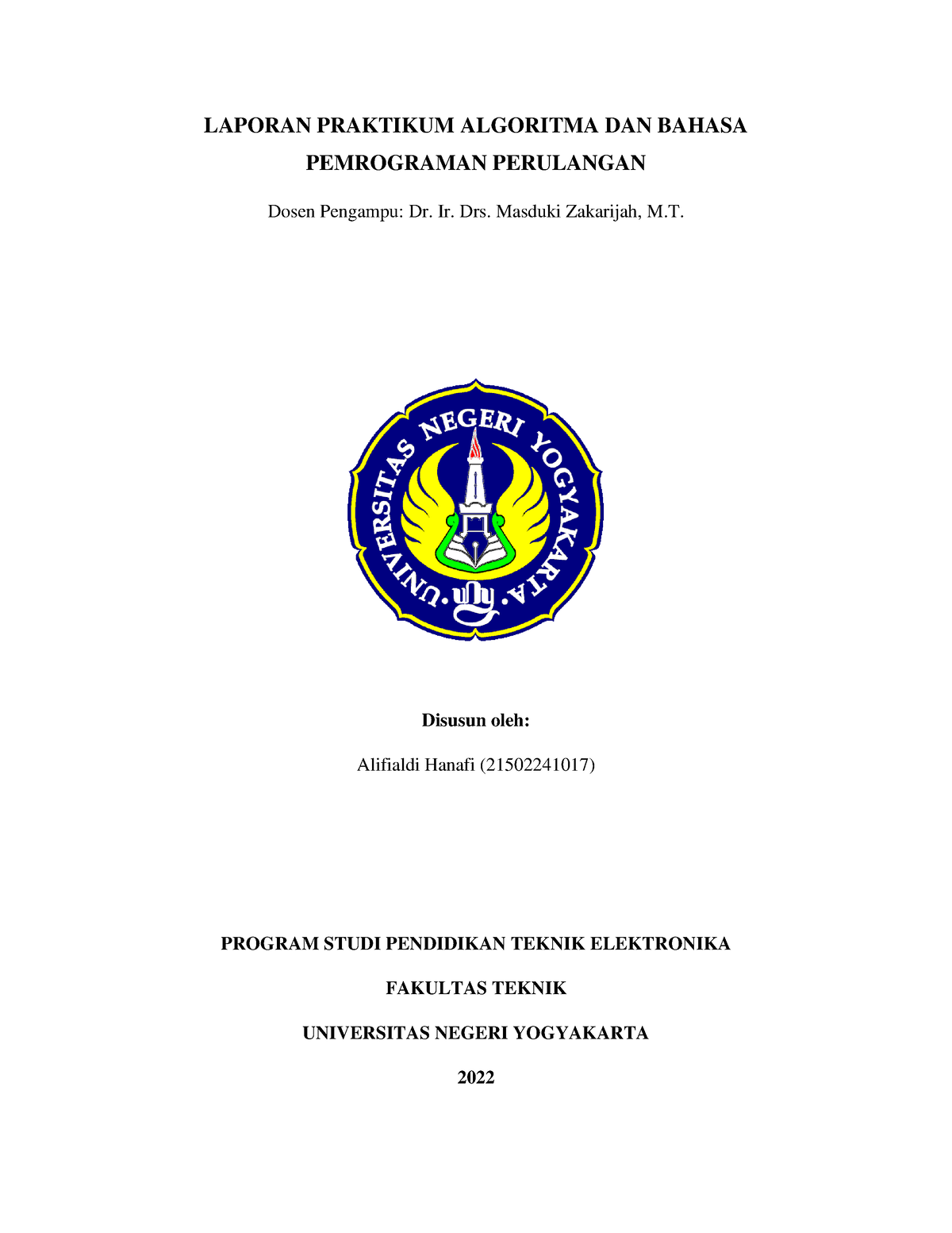 Praktek Algoritma Dan Bahasa Pemrograman Perulangan - LAPORAN PRAKTIKUM ...