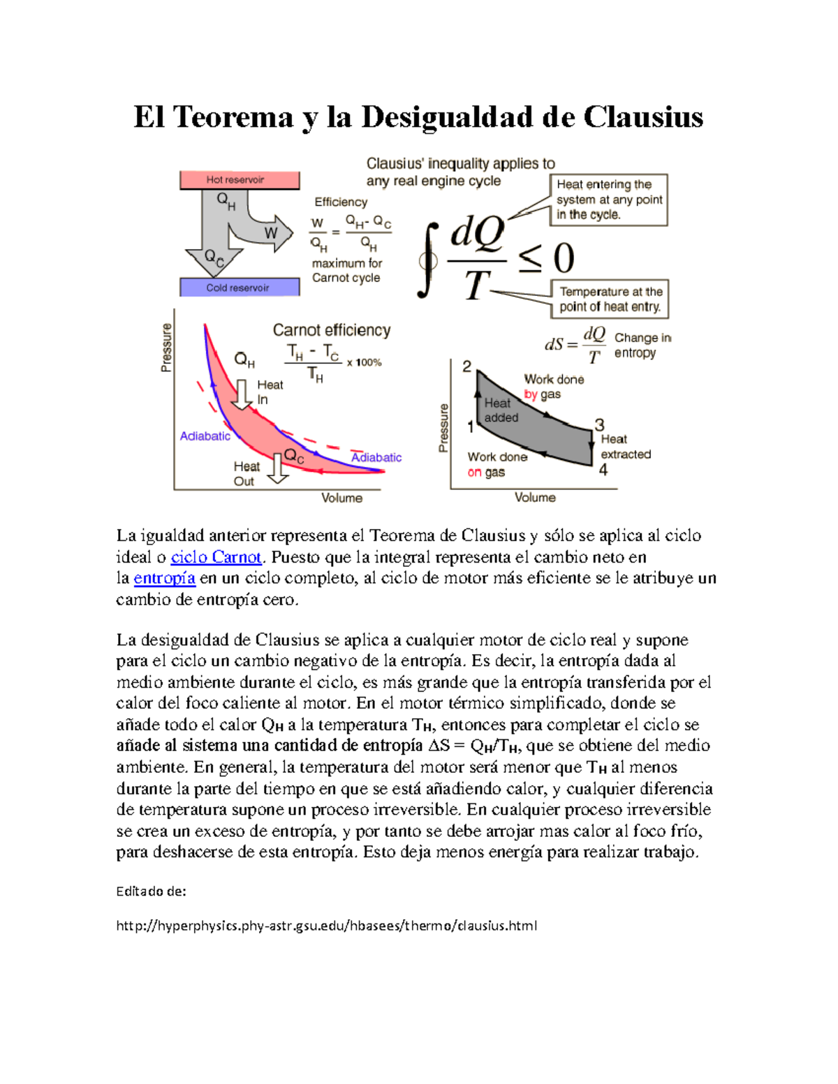 5 Des Clausius Física El Teorema y la Desigualdad de Clausius La